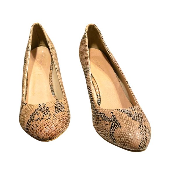 Bianco Snake Print Leather Heels - Picture 2 of 7